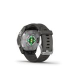 Garmin Fenix 7S Pro Solar, ezüst, grafitszürke szilikon szíjjal pulzusmérő óra