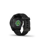 Garmin Fenix 7S Pro Sapphire Solar, Szürke DLC titánium, fekete szilikon szíjjal pulzusmérő óra