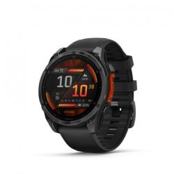   Garmin Fenix 8 Amoled 47mm Sötétszürke fekete szilikon szíjjal pulzusmérő óra