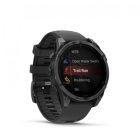 Garmin Fenix 8 Amoled 47mm Sötétszürke fekete szilikon szíjjal pulzusmérő óra
