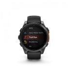 Garmin Fenix 8 Amoled 47mm Sötétszürke fekete szilikon szíjjal pulzusmérő óra