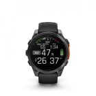 Garmin Fenix 8 Amoled 47mm Sötétszürke fekete szilikon szíjjal pulzusmérő óra