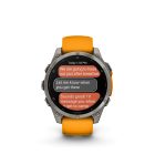 Garmin fenix 8 47mm AMOLED Sapphire, titánium, narancs/grafit szilikon szíjjal pulzusmérő óra