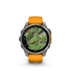 Garmin fenix 8 47mm AMOLED Sapphire, titánium, narancs/grafit szilikon szíjjal pulzusmérő óra