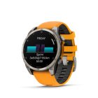 Garmin fenix 8 47mm AMOLED Sapphire, titánium, narancs/grafit szilikon szíjjal pulzusmérő óra