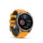 Garmin fenix 8 47mm AMOLED Sapphire, titánium, narancs/grafit szilikon szíjjal pulzusmérő óra