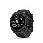 Garmin Fenix 8 Amoled 47mm Sapphire, karbonszürke DLC titanium, fekete/sötétszürke szilikon szíjjal pulzusmérő óra