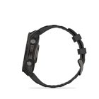 Garmin Fenix 8 Amoled 47mm Sapphire, karbonszürke DLC titanium, fekete/sötétszürke szilikon szíjjal pulzusmérő óra