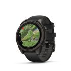 Garmin Fenix 8 Amoled 47mm Sapphire, karbonszürke DLC titanium, fekete/sötétszürke szilikon szíjjal pulzusmérő óra
