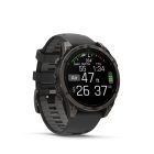 Garmin Fenix 8 Amoled 47mm Sapphire, karbonszürke DLC titanium, fekete/sötétszürke szilikon szíjjal pulzusmérő óra