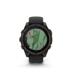 Garmin fenix 8 47mm SOLAR Sapphire, karbonszürke DLC titanium, fekete/sötétszürke szilikon szíjjal pulzusmérő óra