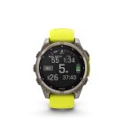 Garmin fenix 8 47mm SOLAR Sapphire, titanium, neonsárga/grafit szilikon szíjjal pulzusmérő óra