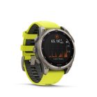 Garmin fenix 8 47mm SOLAR Sapphire, titanium, neonsárga/grafit szilikon szíjjal pulzusmérő óra