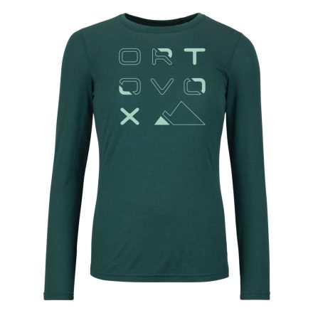 185 Merino Brand Outline Long Sleeve Women's